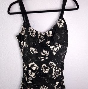 black and white sheer lase top